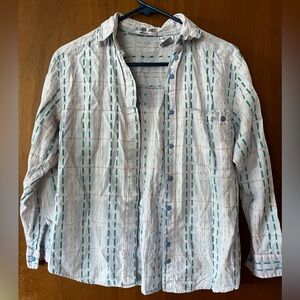 Vintage Victoria Jones White and Green Striped Top